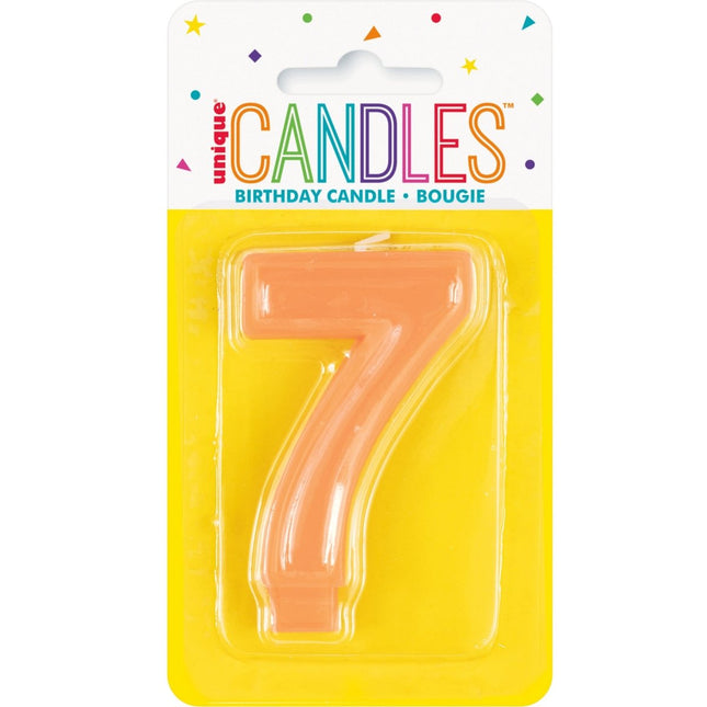 7 Jaar Kaars Oranje van Unique koop je bij Partywinkel