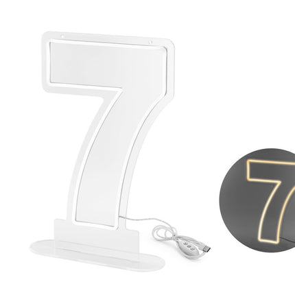 7 Licht Cijfer Wit 50cm van Partydeco koop je bij Partywinkel