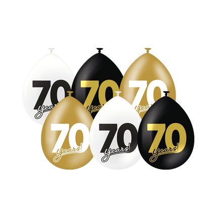 70 Jaar Ballonnen 30cm 6st - Partywinkel - 8716764241741