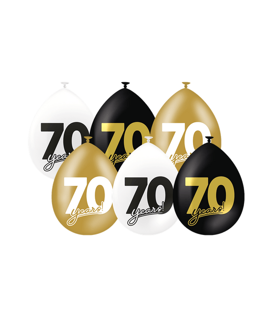 70 Jaar Ballonnen 30cm 6st - Partywinkel - 8716764241741