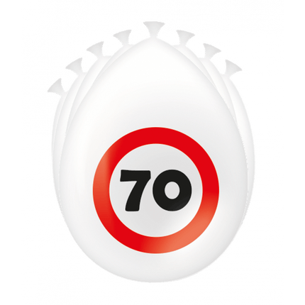 70 Jaar Ballonnen Verkeersbord 30cm - Partywinkel - 8716764235320