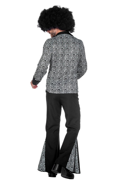 70's outfit zwart/wit - Partywinkel - 8720059066681