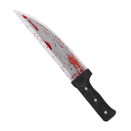 Halloweenowy sztuczny nóż z krwią 39 cm