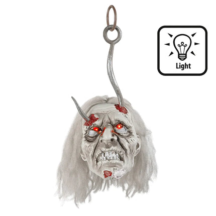 Halloweenowa sztuczna głowa zombie 36 cm