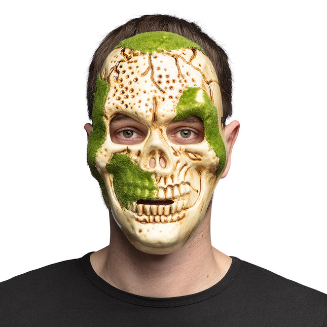 Maska na Halloween Zielona Czaszka