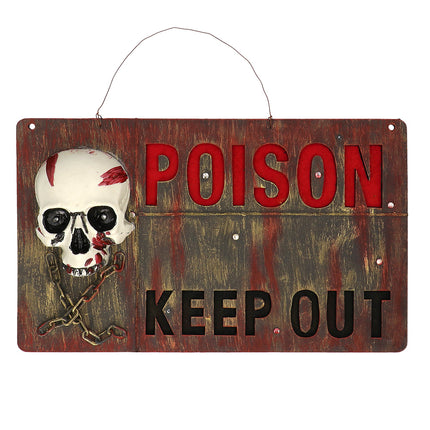 Halloweenowa dekoracja ścienna Poison Keep Out 50 cm