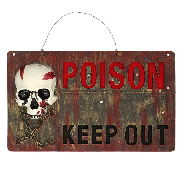 Halloweenowa dekoracja ścienna Poison Keep Out 50 cm