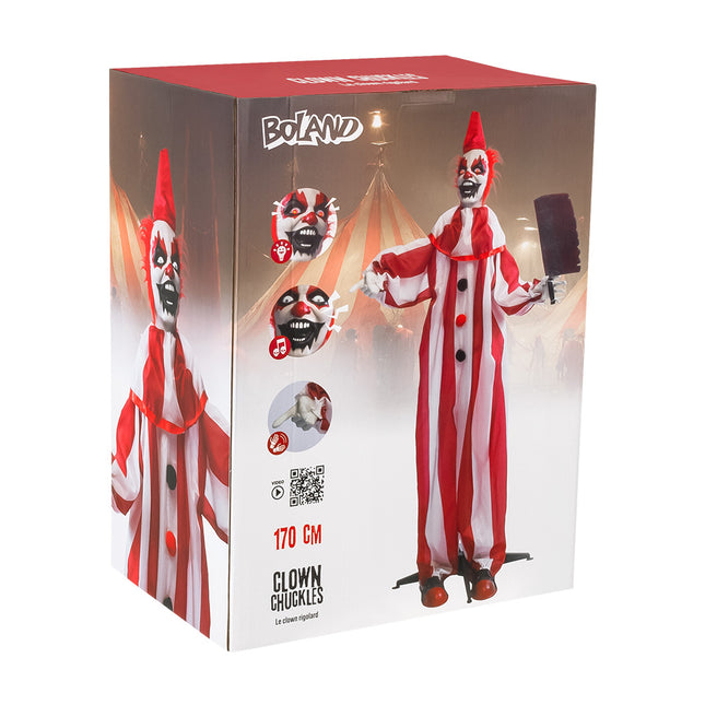 Lalka na Halloween Czerwony Biały Klaun 1.8m