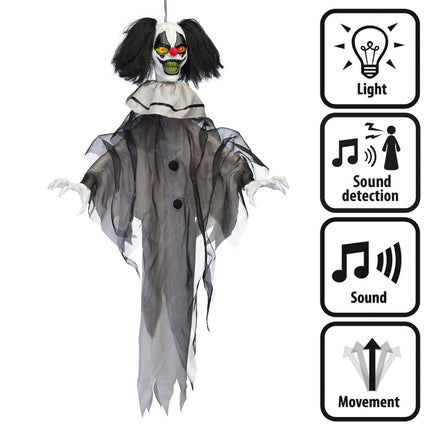 Dekoracja wisząca na Halloween Horrow Clown 90cm