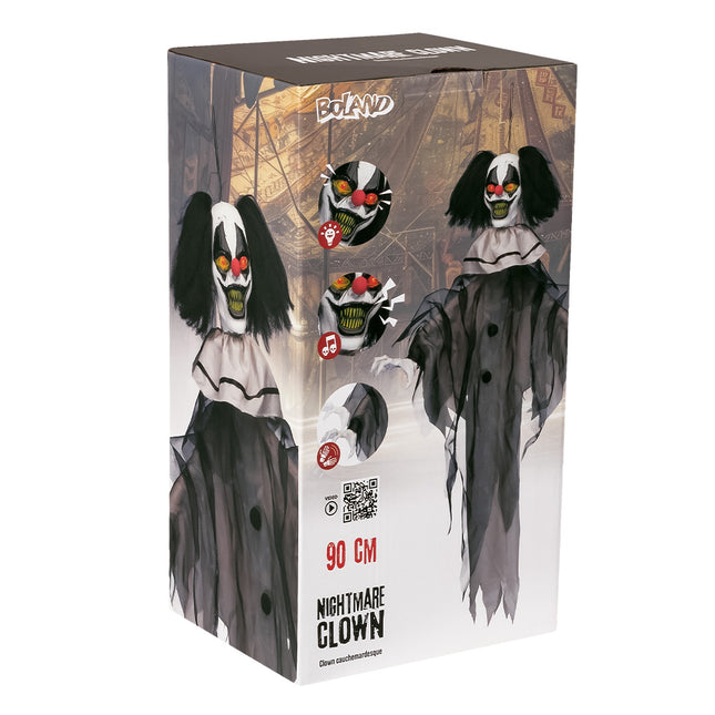 Dekoracja wisząca na Halloween Horrow Clown 90cm