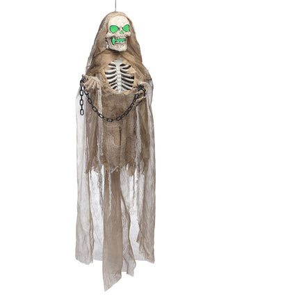 Dekoracja wisząca na Halloween Brązowy szkielet 1,83 m