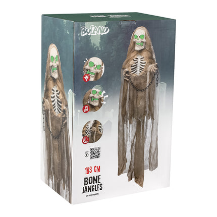 Dekoracja wisząca na Halloween Brązowy szkielet 1,83 m