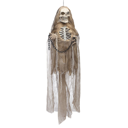 Dekoracja wisząca na Halloween Brązowy szkielet 1,83 m