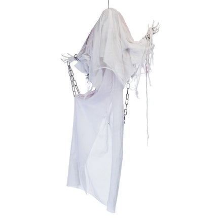 Wisząca dekoracja na Halloween Duch z dźwiękiem i światłem 1,2 m
