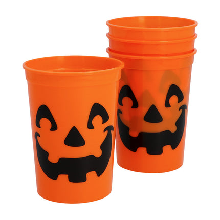 Kubki na Halloween Black Orange Pumpkin 300ml 4szt