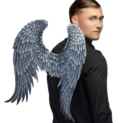 Skrzydła na Halloween Szary Anioł