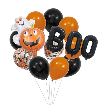 Zestaw balonów helowych na Halloween Czarny Pomarańczowy 14 szt
