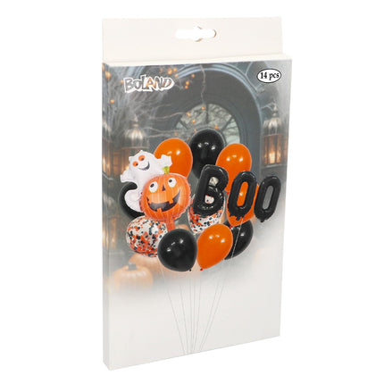 Zestaw balonów helowych na Halloween Czarny Pomarańczowy 14 szt