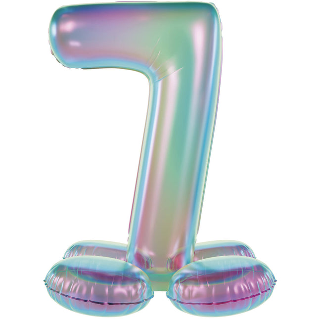 balon z figurką na 7 lat Standardowy Holograficzny Pusty 72cm