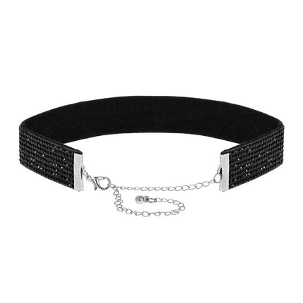 Naszyjnik typu choker Crystal – czarny