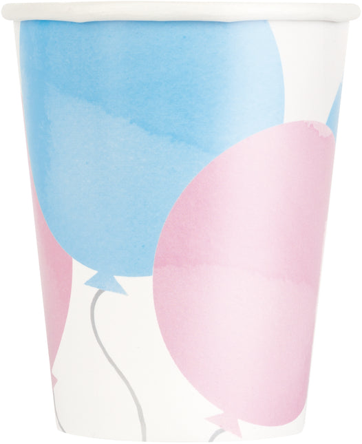 Papierowe kubki do ujawniania płci 266 ml 8 szt