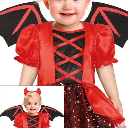 Kostium na Halloween Czerwono-Czarny Diabełek