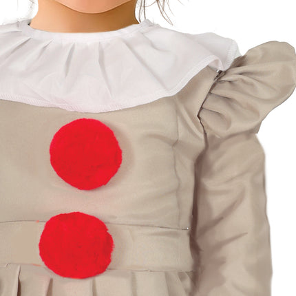 Sukienka na Halloween dla dziewczynki Klaun z kołnierzykiem