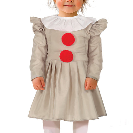 Sukienka na Halloween dla dziewczynki Klaun z kołnierzykiem