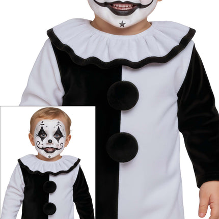 Kostium na Halloween: czarno-biały klaun dla niemowląt
