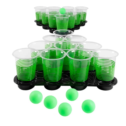 Zestaw do gry Beer Pong Deluxe (20 kubków, 6 piłeczek, 2 tace)