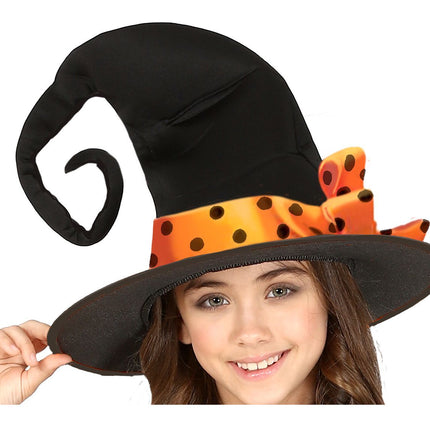 Kostium czarownicy na Halloween dla dziewczynki pomarańczowy