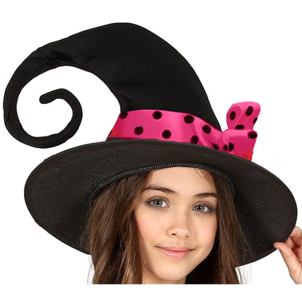 Kostium czarownicy na Halloween dla dziewczynki różowy