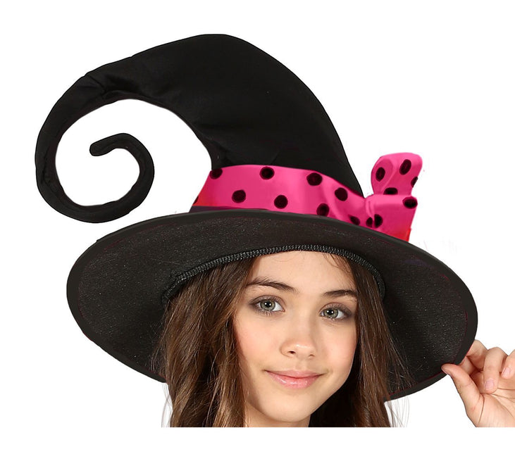Kostium czarownicy na Halloween dla dziewczynki różowy