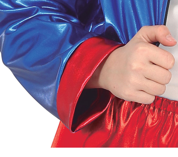 Kostium Harley Quinn na Halloween dla dziewczynki czerwony niebieski
