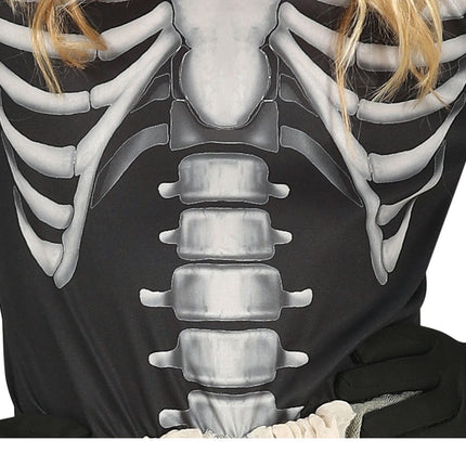 Kostium szkieletu na Halloween dla dziewczynki czarny