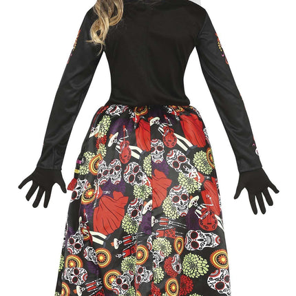 Kostium Dia De Los Muertos Dziewczynka Kwiatek