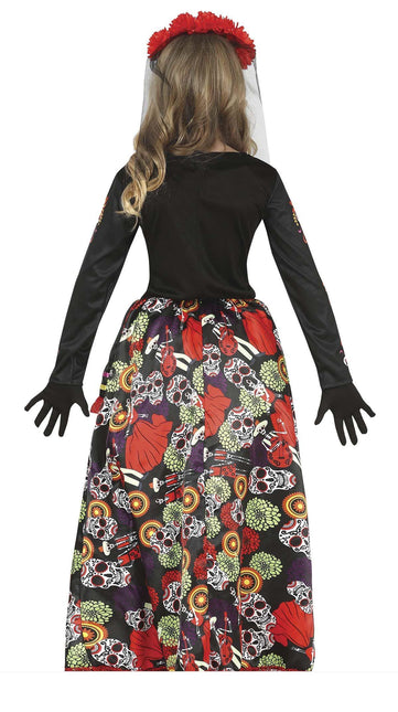 Kostium Dia De Los Muertos Dziewczynka Kwiatek