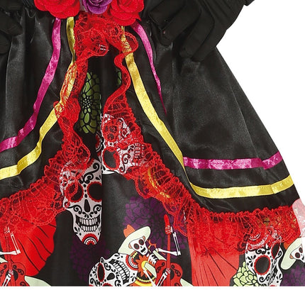Kostium Dia De Los Muertos Dziewczynka Kwiatek