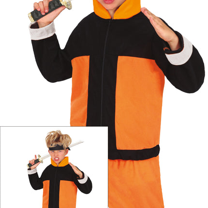 Kostium Ninja dla chłopca pomarańczowo-czarny