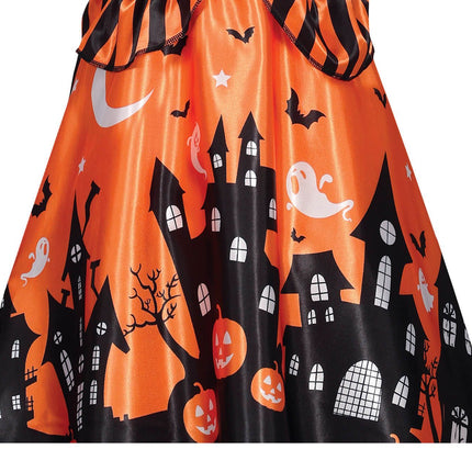 Kostium czarownicy na Halloween Dziewczyna Dynia Pomarańczowy