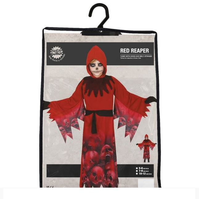 Kostium czaszki na Halloween dla dziecka czerwony