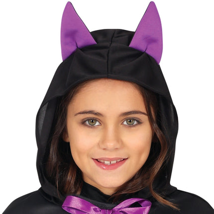 Halloweenowe Ponczo Dziewczynki Nietoperze