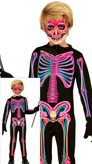 Kostium na Halloween dla dziecka neonowy szkielet