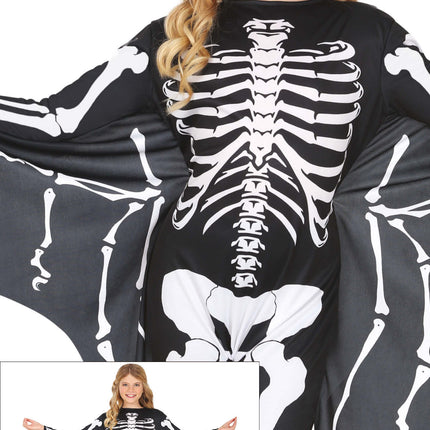 Kostium na Halloween Czarny Biały Dziecięcy Szkielet Nietoperza