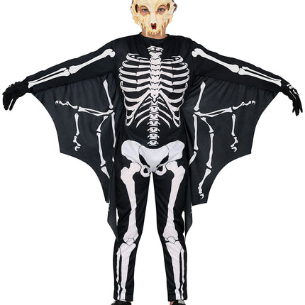 Kostium na Halloween Czarny Biały Dziecięcy Szkielet Nietoperza