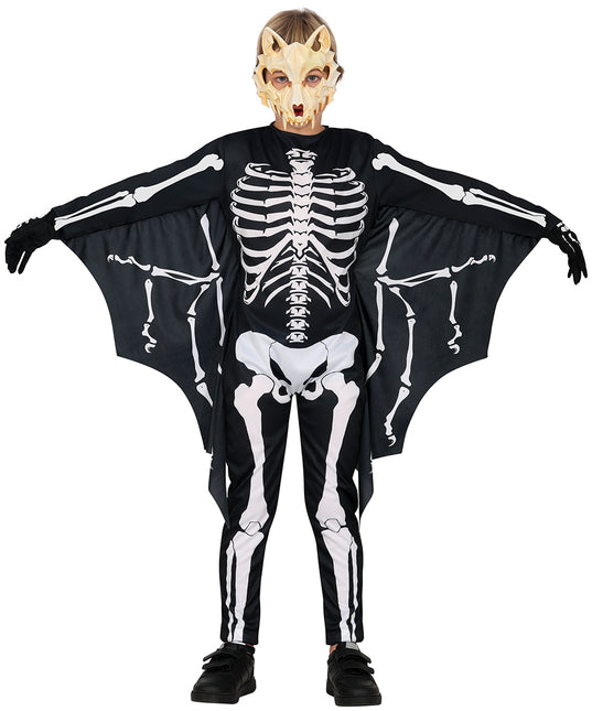 Kostium na Halloween Czarny Biały Dziecięcy Szkielet Nietoperza