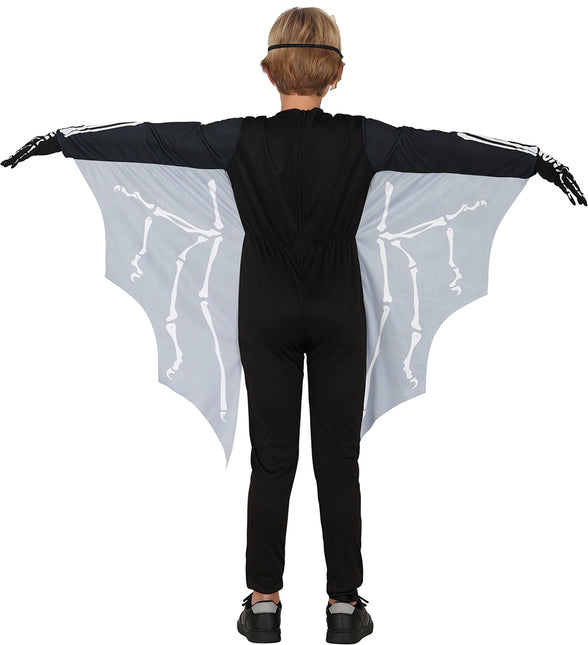 Kostium na Halloween Czarny Biały Dziecięcy Szkielet Nietoperza