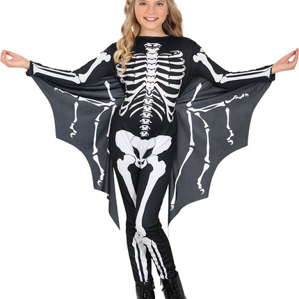 Kostium na Halloween Czarny Biały Dziecięcy Szkielet Nietoperza