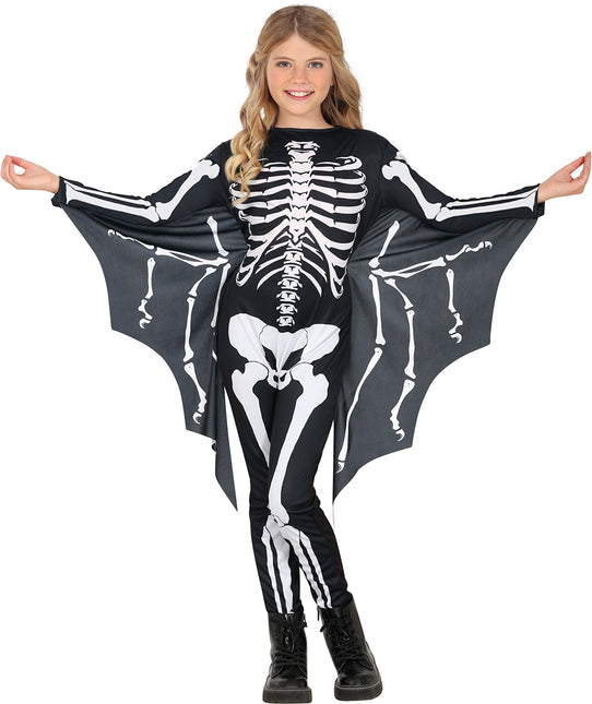 Kostium na Halloween Czarny Biały Dziecięcy Szkielet Nietoperza