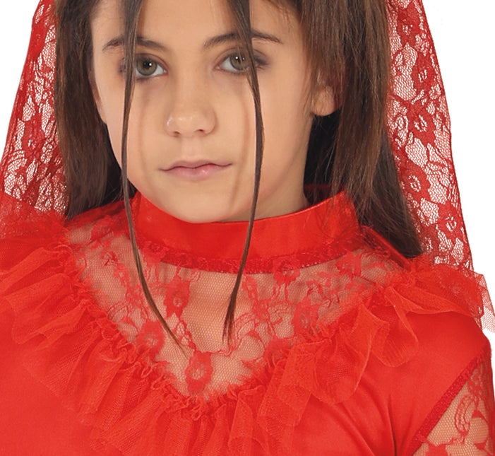 Sukienka na Halloween dla czerwonej dziewczynki